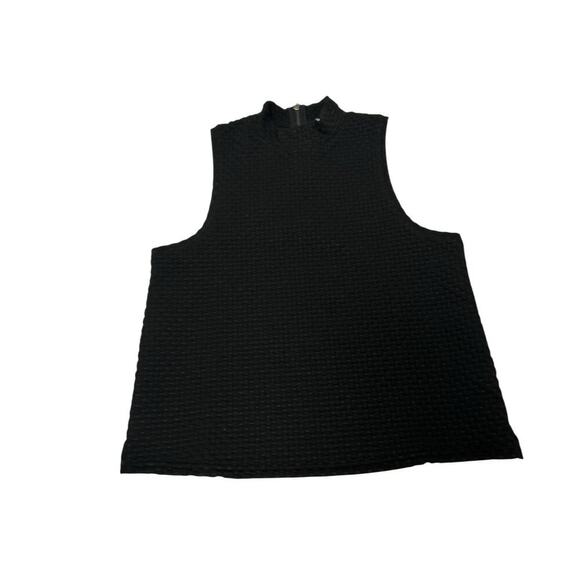 Anthropologie Postmark Black Stand-Up Collar Sleeveless Top M Office Siren - Picture 4 of 6